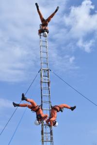 救助隊による垂直梯子操法