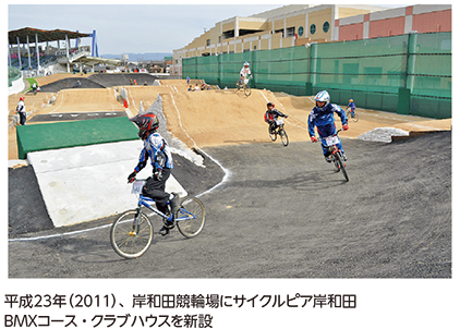 平成23年（2011）、岸和田競輪場にサイクルピア岸和田BMXコース・クラブハウスを新設