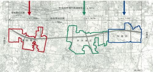 国道26号関連土地区画整理事業箇所位置図