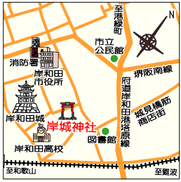 岸城神社の地図