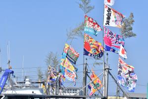岸和田漁港の大漁旗