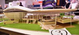 大阪公立大学工学部建築学科の学生が考えた「図書館×音楽ホール」の模型