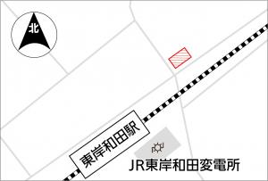 東岸和田駅付近の地図