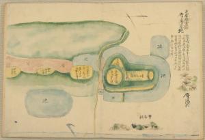 岸和田藩士 浅野秀肥作「泉南郡山直郷　摩湯墓地」の図が残されています。